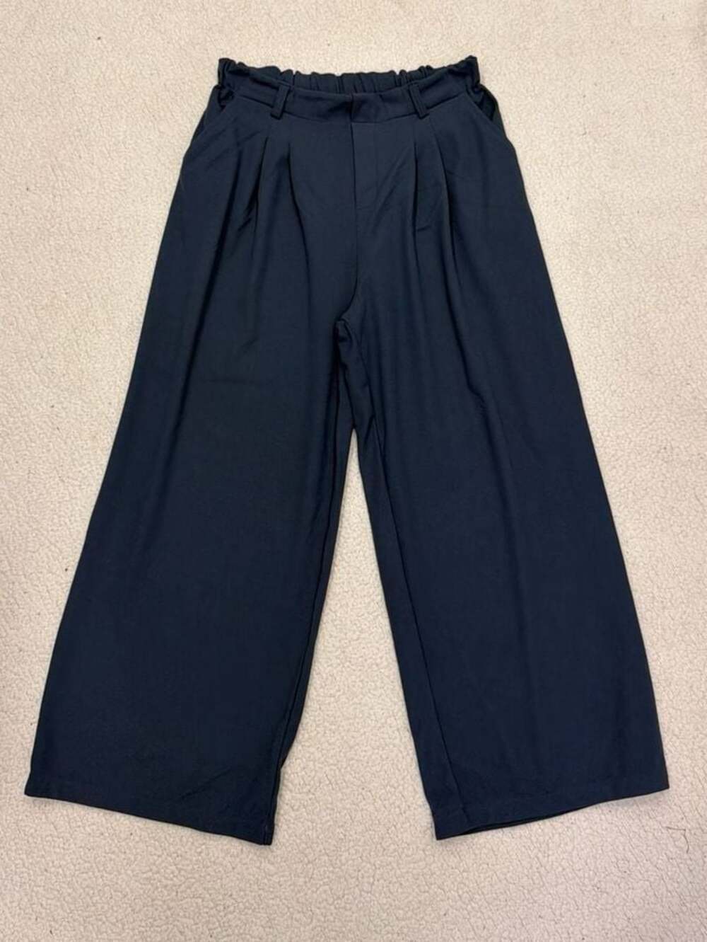 Halara High Waisted Pleated Wide Leg Pants Navy Blue Size L